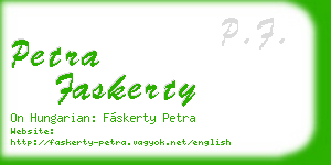 petra faskerty business card